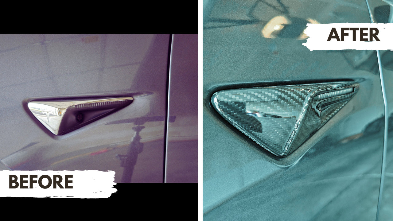 Carbon Fiber Repeater Camera Covers for Tesla-Jic Shadows